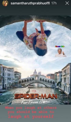 सामंथा अक्कीनेनी ने योग में दिया स्पाइडर मैन ट्वीस्ट