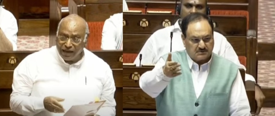 राज्यसभा में मल्लिकार्जुन खड़गे ने कहा- पुस्तकों से हटाई गई संविधान की प्रस्तावना, जेपी नड्डा ने दी प्रतिक्रिया